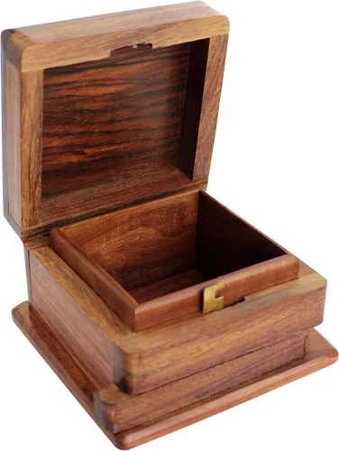 Vista 3 de Joyero Caja mágica Caja secreta - Caja de regalo con apertura de truco - Caja organizadora de almacenamiento para mujeres... (Diseño 3)