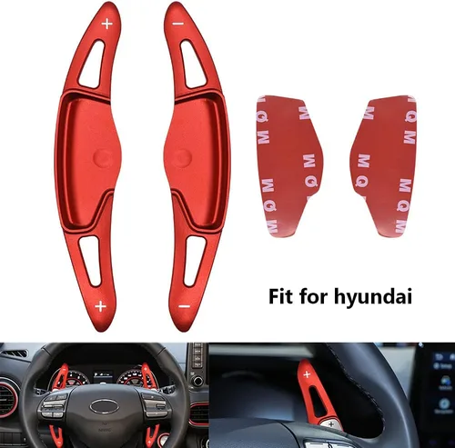 Vista 2 de Deportes Rojo Reemplazo para Hyundai Loniq Kona Veloster 19 Aleación de Aluminio Paleta CNC Billet Volante Cambio Remolques Extensión
