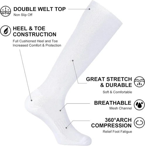 Vista 3 de FITRELL Paquete de 23 calcetines de béisbol y sóftbol para niños, jóvenes, hombres y mujeres, calcetines altos hasta la rodilla (varios colores)