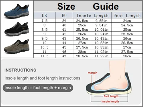 Vista 5 de Zapatos de senderismo para hombre, zapatos de senderismo anchos transpirables antideslizantes, zapatos ortopédicos de senderismo al aire libre