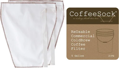 Vista 3 de CoffeeSock Comercial 5 galones (1 EA.) - El filtro de café reutilizable original - Filtro de café reutilizable de algodón orgánico certificado GOTS