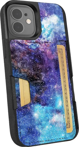 Vista 113 de Smartish Funda tipo cartera para iPhone 11 Pro - Wallet Slayer Vol. 2 [soporte protector delgado] tarjetero (seda) - Black Tie Affair Holds 3