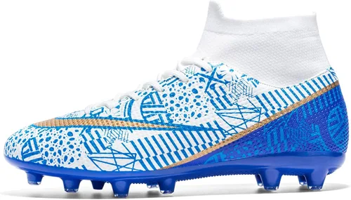 Vista 2 de Favdeol Botas de fútbol para hombre, para interiores, césped ligero, rendimiento, para entrenamiento, para terreno suave, botas de fútbol atléticas