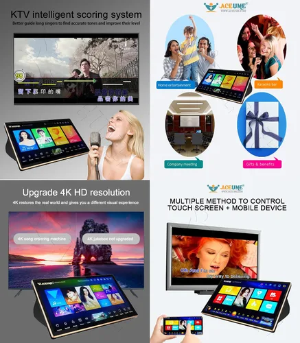 Vista 3 de 4TB HDD 80K Chino Inglés Vienamés Cantonés Taiwanés DVD Canciones 19" Pantalla táctil Reproductor de karaoke Máquina Jukebox Seleccionar canciones a