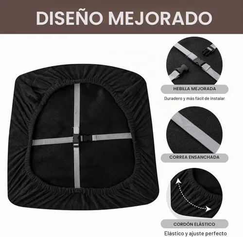 Vista 4 de Genina Fundas de asiento impermeables para sillas de comedor, fundas elásticas para sillas de comedor, fundas protectoras para sillas de cocina