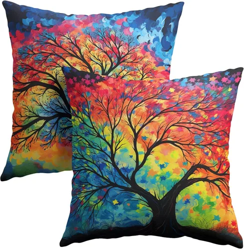 Vista 56 de Fundas de almohada tribales marrones - Juego de 2 fundas de almohada étnicas 40x40 cm azteca geométrica para decoración de sofá, cama, hogar