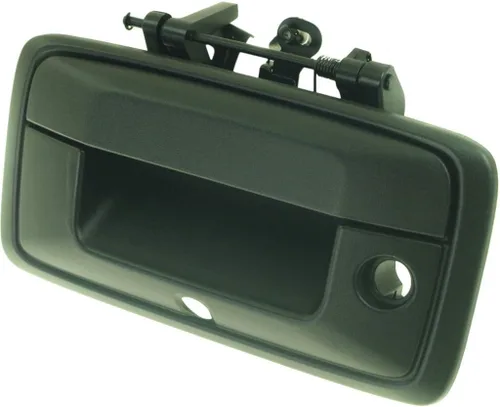 Vista 6 de Manija para puerta trasera Chevy Silverado 1500 2016 2017 2018 Exterior Negro texturizado con orificio para llave con orificio de leva