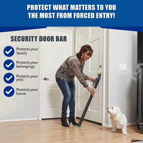 Vista 5 de Securadoor Barra de topes de puerta súper resistente Dispositivo de tope de puerta totalmente ajustable para seguridad en el hogar para uso