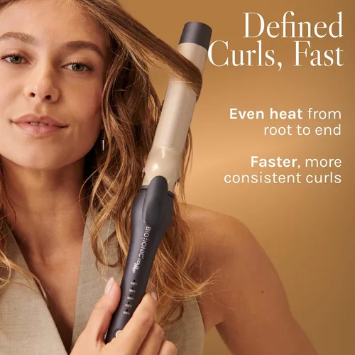 Vista 7 de Bio Ionic GoldPro 1" or 1.25” Curling Iron, Blue, Moisturizing Heat & 24K Gold MX, New & Improved 15% Longer Barrel Ceramic Curling Iron, Adjustable