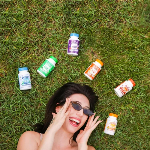 Vista 7 de Zellie's Mentas 100% xilitol de cereza para el aliento Sin aspartamo, sin gluten, mentas veganas y kosher (250 unidades - Paquete de 1)