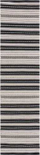 Vista 3 de SAFAVIEH Montauk Collection - Alfombra de pasillo de 9 pies, color negro y marfil, diseño bohemio, ideal para zonas de alto tráfico en pasillo, baño