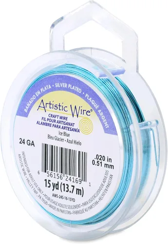 Vista 175 de Artistic Wire, Alambre de cobre de color chapado en plata de calibre 18, resistente al deslustre, amatista, 20 pies