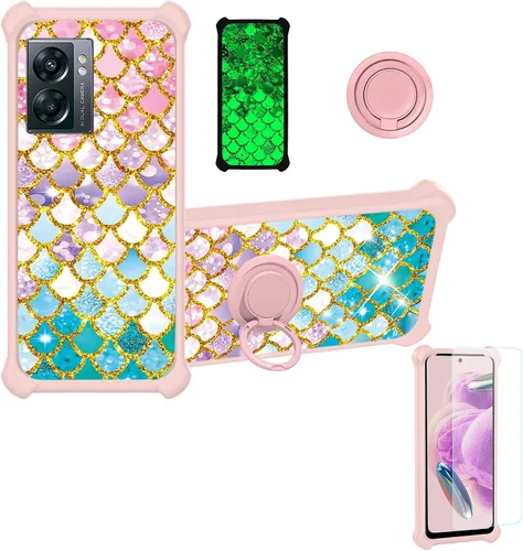 Vista 8 de jioeuinly Cricket Ovation 2 - Funda compatible con AT&T Maestro Max (2021) con protector de pantalla de vidrio templado, policarbonato duro +