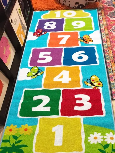 Vista 2 de Hopscotch - Alfombra infantil para aula, decoración de sala de juegos, antideslizante, para niños y niñas, el mejor regalo de ducha