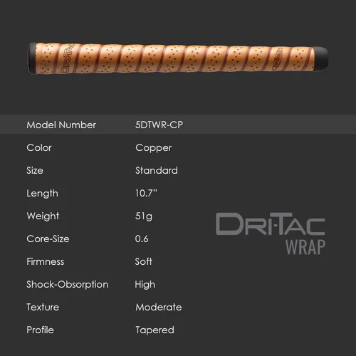 Vista 3 de Winn DriTac Wrap Paquete de agarre de golf de cobre estándar (13 piezas)