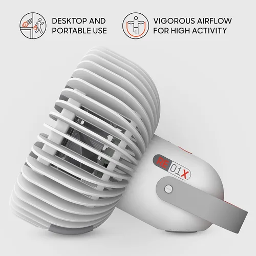 Vista 2 de Sharper Image REFRESH 01X Ventilador personal recargable, potente flujo de aire, funcionamiento silencioso, 17 horas de tiempo de funcionamiento a