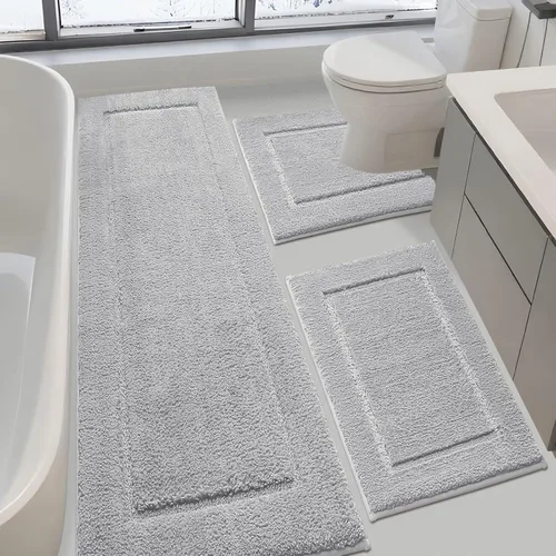 Vista 44 de IM HOME Tapetes de baño, felpa ultra suave, de microfibra esponjosa, absorbente, parte trasera antideslizante, lavable a máquina, tapetes para suelo