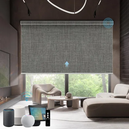 Vista 11 de SmartWings Persianas Motorizadas con Sombras para Ventana Control Remoto Funciona con Thread Apple Homekit Z-Wave Alexa 100% Blackout de Doble Cara
