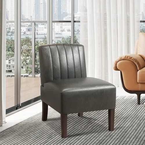 Vista 13 de VIRRMO Sillas de Acento sin Brazos para Sala de Estar, Silla Slipper Moderna Sillas de Sala de Estar con Patas de Madera Sólida, Silla de Tocador