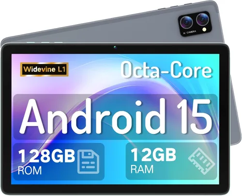 Vista 10 de Tablet Android 15 de 10.1 pulgadas con Gemini AI, Octa-Core 12 GB de RAM 128 GB ROM (expansión de 2 TB), tabletas de pantalla táctil HD grande