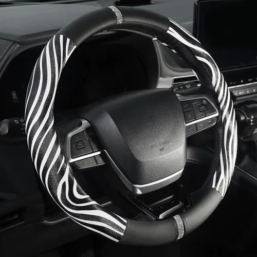 Vista 18 de Fundas para volante de automóvil con estampado de vaca, piel de microfibra transpirable para mujeres y hombres, protector universal de volante