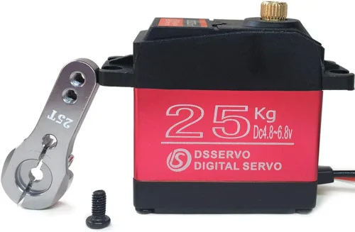 Vista 7 de Servo digital RC de 25 kg de alto par, alta velocidad, engranaje metálico completo, resistente al agua, ángulo de control de 180 grados