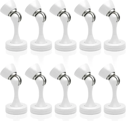 Vista 23 de Topes magnéticos para puerta, topes de puerta negros para la parte inferior de la puerta, montaje en pared, protector de pared magnético resistente