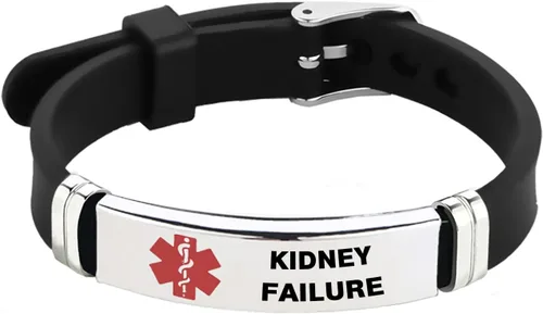 Vista 28 de TGLS Pulsera de identificación de alerta médica roja para mujeres y hombres de emergencia de primeros auxilios de alerta sanitaria grabada con láser