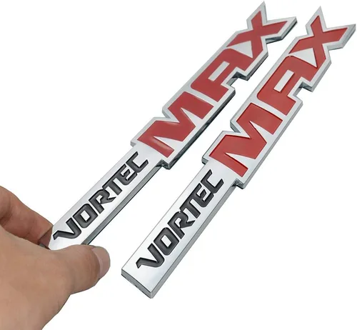 Vista 4 de Se adapta a (par) Vortec MAX - Calcomanías de emblemas de alto rendimiento 3D elevadas con adhesivo fuerte para Silverado (rojo negro)