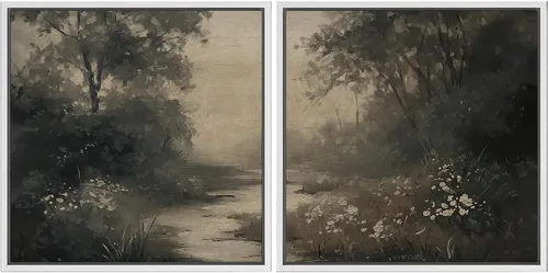 Vista 34 de SIGNFORD Impresión en Lienzo Enmarcado Arte de Pared Art Nouveau Lago de Cisnes Elegantes Ilustraciones de Aves Acuáticas Moderno Boho Naturaleza