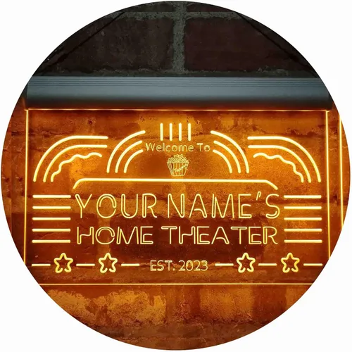 Vista 17 de ADVPRO Letrero de neón LED de un solo color personalizado para cine en casa, decoración de año establecido, 12 x 8.5 pulgadas, st4s32-ph1-tm-b Azul
