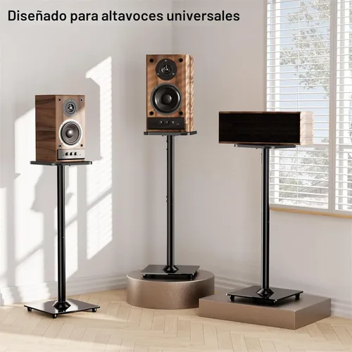 Vista 2 de ELIVED Par de Soportes Universales para Altavoces, Soportes de Estantería de 31 Pulgadas de Altura para Altavoces Satélite Grandes hasta 10 kg