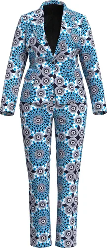 Vista 9 de XIAOHUAGUA Trajes africanos para mujer, conjunto de 2 piezas con estampado de Ankara Fs1496