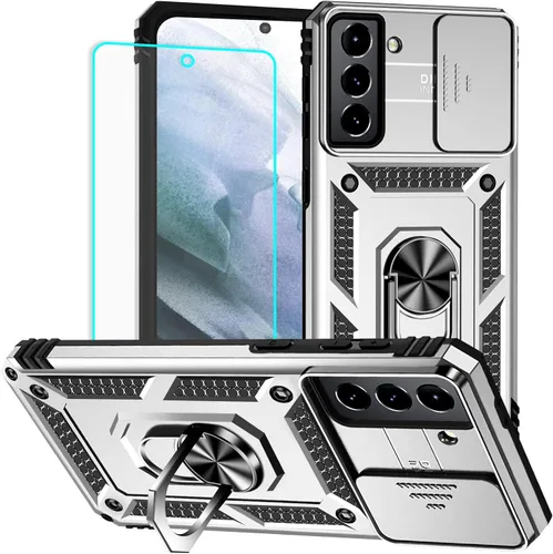 Vista 38 de HNHYGETE Funda para Samsung A13 5G, Galaxy A13 5G con protector de pantalla, soporte giratorio de grado militar de 360° (resistente), fundas Negro
