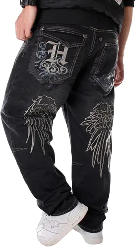 Vista 4 de BUYDUAL Men's Baggy Jeans Y2k Loose Fit 90s Hip Hop Vintage Baggy Fit Denim Pants Fashion Dance Skater Skateboard Pants