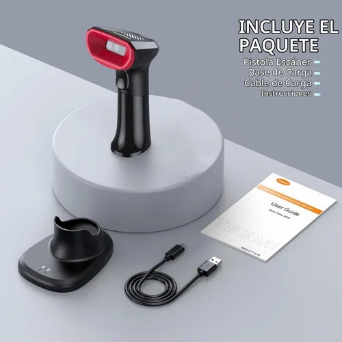 Vista 7 de TEEMI TMSL-58CR 2D Bluetooth escáner de código de barras con base de carga USB