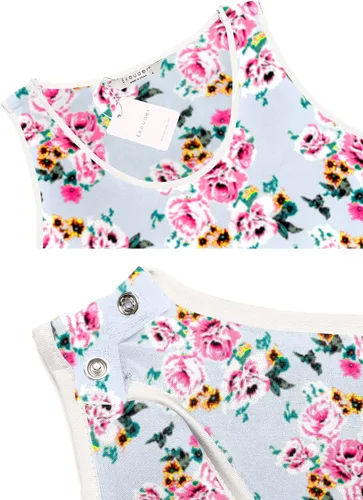 Vista 5 de Ekouaer - Vestido sin mangas para mujer, a rayas, de pijama, para embarazada, para amamantar