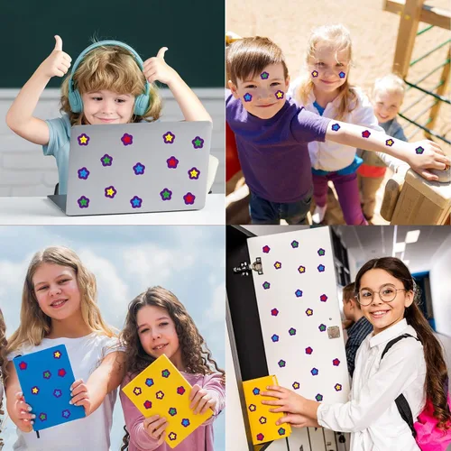Vista 7 de 2880 calcomanías de estrellas para niños, calcomanías de caras tristes felices para tabla de comportamiento de recompensa, calcomanías