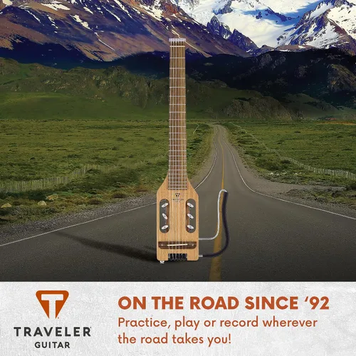 Vista 11 de Traveler Guitar Guitarra clásica ultraligera de 6 cuerdas, derecha, caoba (ULN MHSBW)