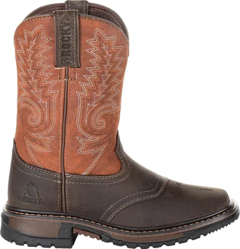 Vista 7 de Rocky Botas Ride FLX Western para niños, Marrón, talla única