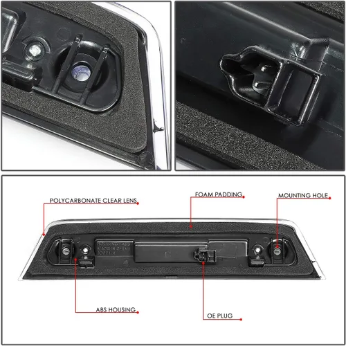 Vista 4 de DNA MOTORING 3BL-DJOU09-LED-BK Luz de freno de montaje alto LED de carcasa negra para el tercer freno [Compatible con Dodge Journey 10-16]