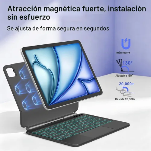 Vista 3 de Funda para teclado para iPad Air 11/Pro 11 (1-4), trackpad de Negro