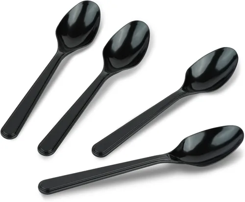 Vista 11 de PlasticPro Juego de 50 tenedores de plástico pesados, tenedores desechables negros, juego de cubiertos de plástico