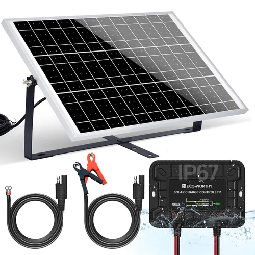 Vista 10 de ECO-WORTHY Cargador de batería de panel solar de 10 W portátil para cargar batería de 12 V o abridor de puerta de vehículo, valla eléctrica