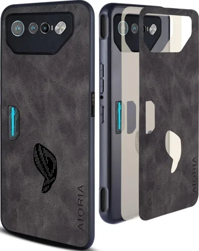 Vista 8 de AIORIA Funda de cuero premium para Asus ROG Phone 7, funda de cuero de alta calidad, diseño retro, funda protectora completa para Asus ROG Phone 7