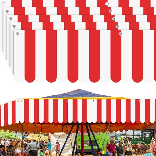 Vista 8 de Preboun 3 piezas de toldo de circo decoración Carpa de fiesta de carnaval Negro y blanco
