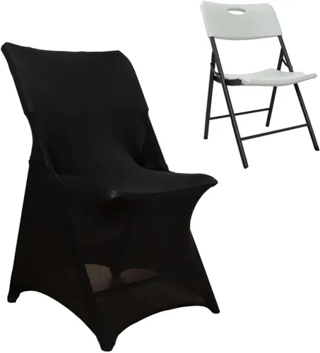 Vista 28 de Efavormart - Funda para silla plegable elástica de elastano, ajustable, para cenas, eventos, bodas, fiestas, banquetes, catering, color beige