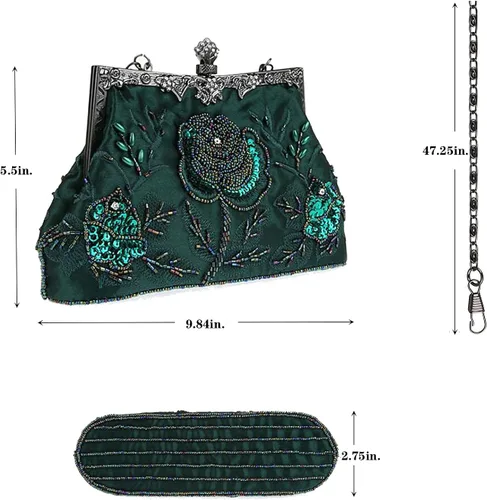 Vista 4 de LIFEWISH Bolsos de mano de boda para mujer, bolsos de lentejuelas con cuentas