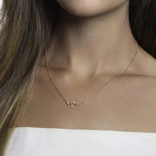 Vista 3 de PAVOI 14K Gold Plated Astrology Constellation Horoscope Zodiac Necklace 16-18