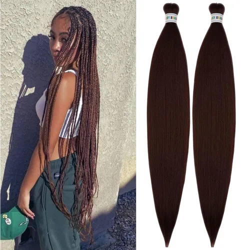 Vista 125 de Cabello trenzado para niños preestirado de 16 pulgadas, color negro para niños, trenzas sin nudos